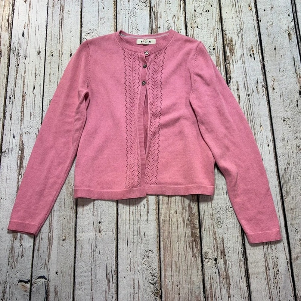 Mini Boden 13-14 Pink Button Front Cardigan Sweater